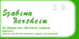 szabina wertheim business card